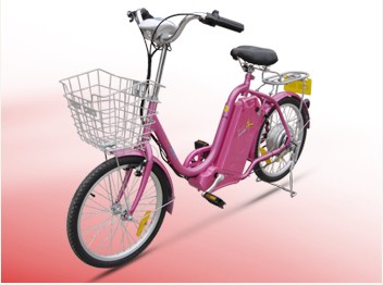 Pink Electric Step-Through City Bicycle