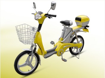 Step-Through Frame Electric Bicycle with Baskets