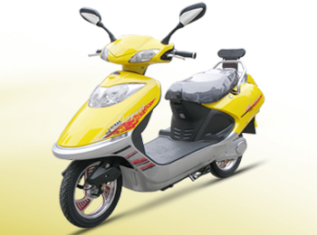 Yellow Electric Step-Through Scooter for Commuting