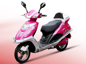 Pink Electric Step-Through Scooter