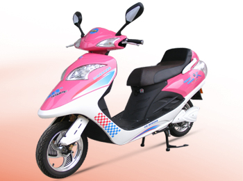 Pink and White Electric Commuter Scooter