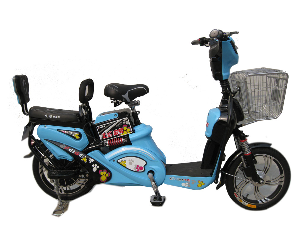 Electric Step-Through City Bicycle with Passenger Seat