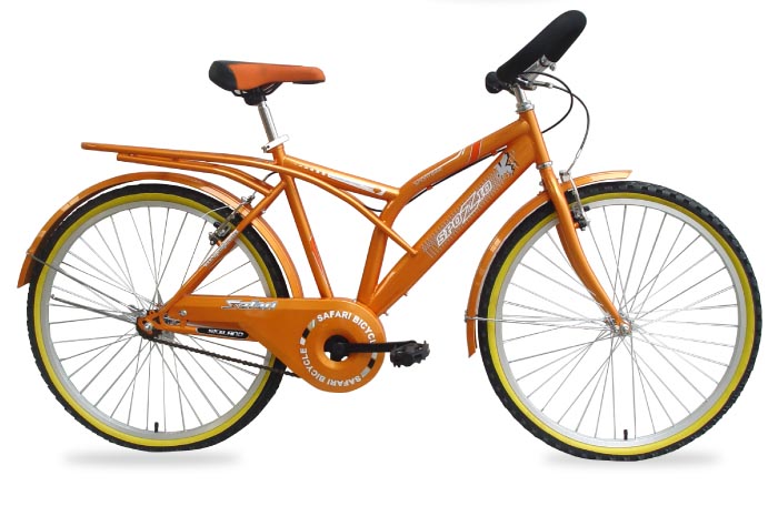 Orange Step-Through 26-Inch City Bicycle