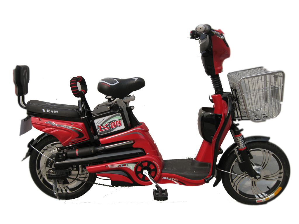 Step-Through Electric Bicycle with Basket and Backrest