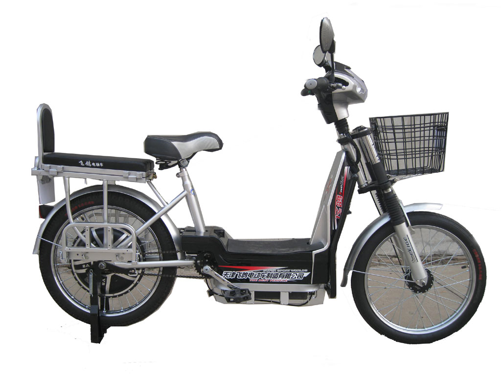 Step-Through Electric Bicycle with Basket and Backrest