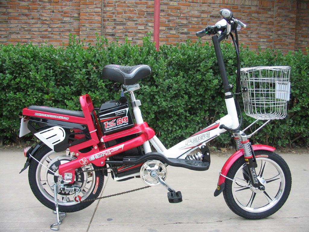 Step-Through Frame Electric Bicycle with Basket and Rack