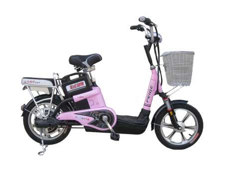 Step-Through Electric City Bicycle with Basket