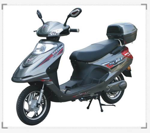 Silver Electric Commuter Scooter with Storage