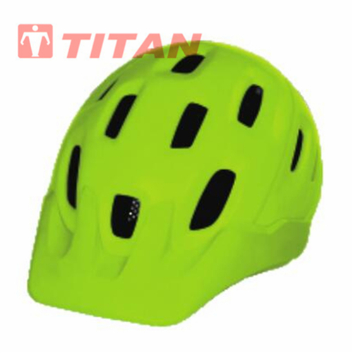 High-visibility green bicycle helmet