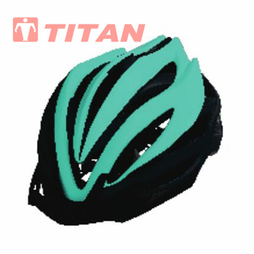 Black and white aerodynamic bicycle helmet