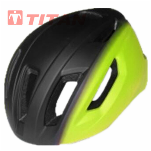 Aerodynamic bicycle helmet showing side profile and ventilation