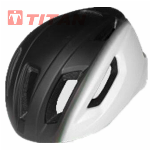 Bicycle helmet in a two-tone color scheme