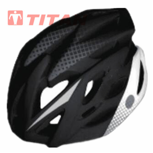 Rear view of bicycle helmet with adjustable fit system