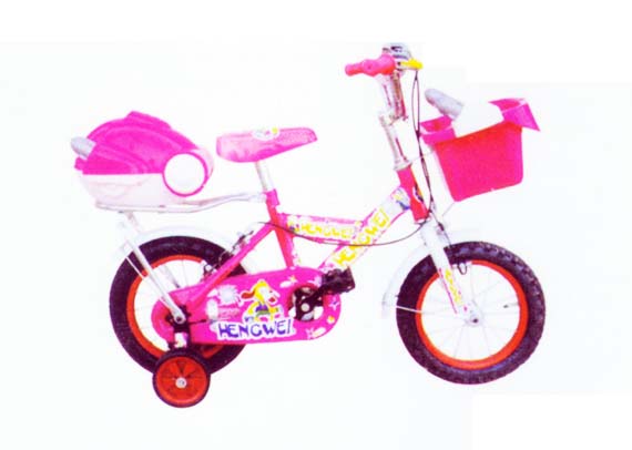 Children's Bicycle with Training Wheels and Basket