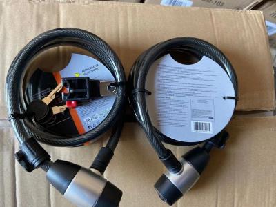 Coiled Steel Cable Bicycle Lock with Keys