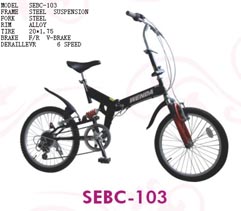 Folding Bicycle with 6-Speed Derailleur
