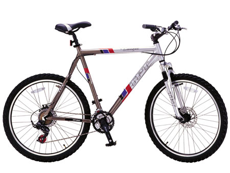 Multi-Speed Mountain Bicycle with Front Suspension