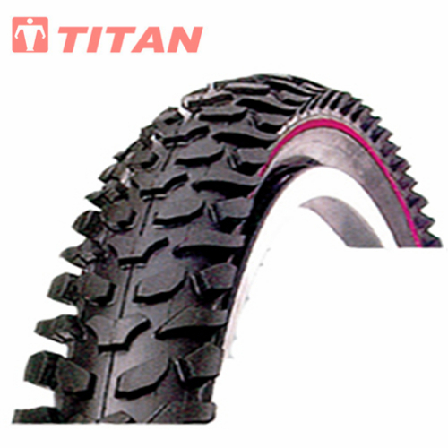Mountain bike tyre tread pattern detail