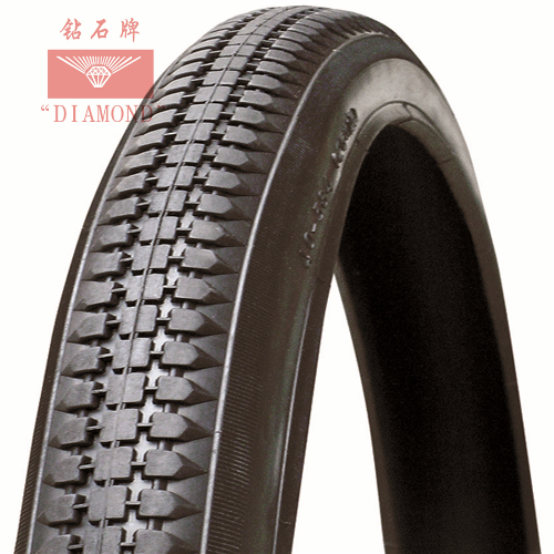 Close-up of bicycle tyre tread pattern