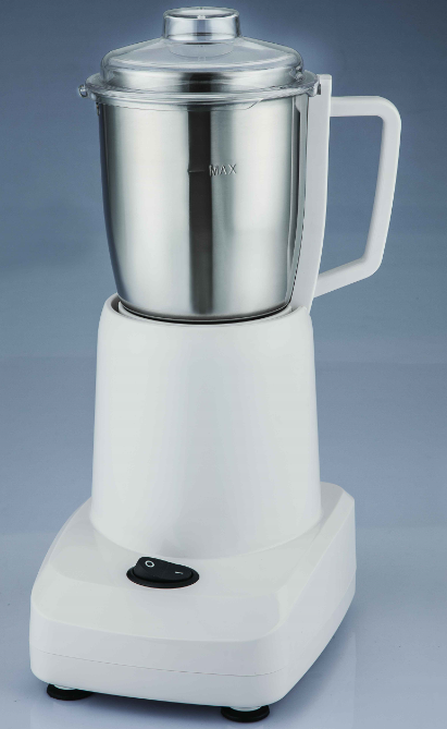 Electric coffee grinder with stainless steel jar and transparent lid