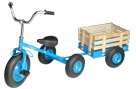Children's Steel Tricycle with Wooden Trailer