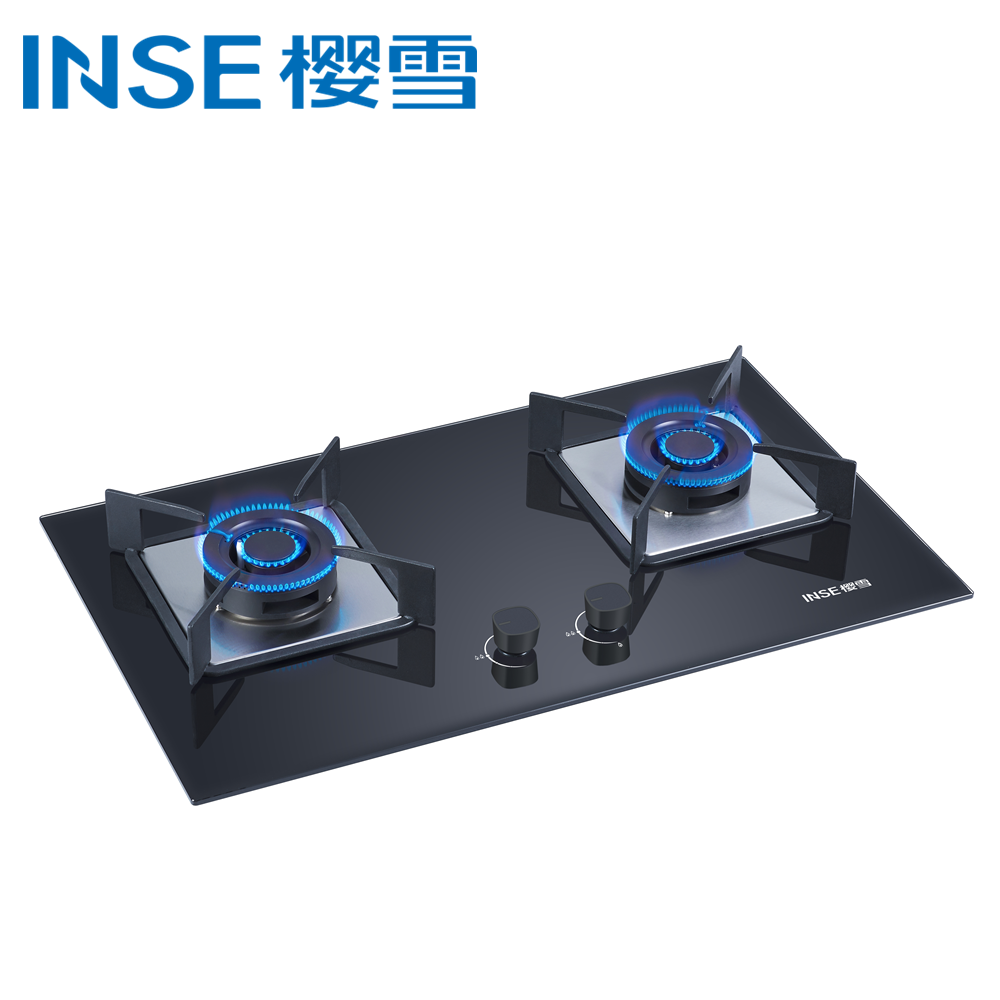 Black tempered glass cooktop 2 burners gas stove for built in gas hob JZY/T-Q2105(B) - Image 3