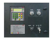 Industrial Control Panel with Digital Display and Analog Gauges