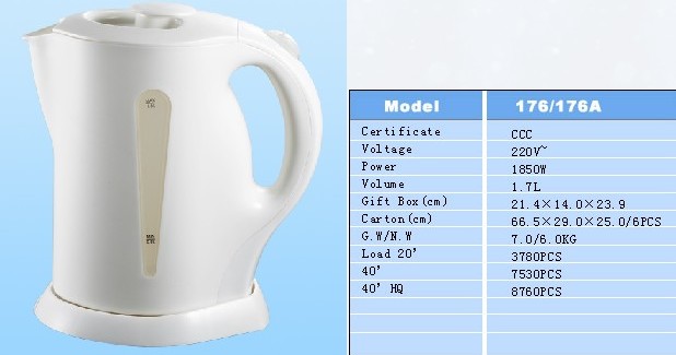 Electric Kettle - 1.7L, 1850W