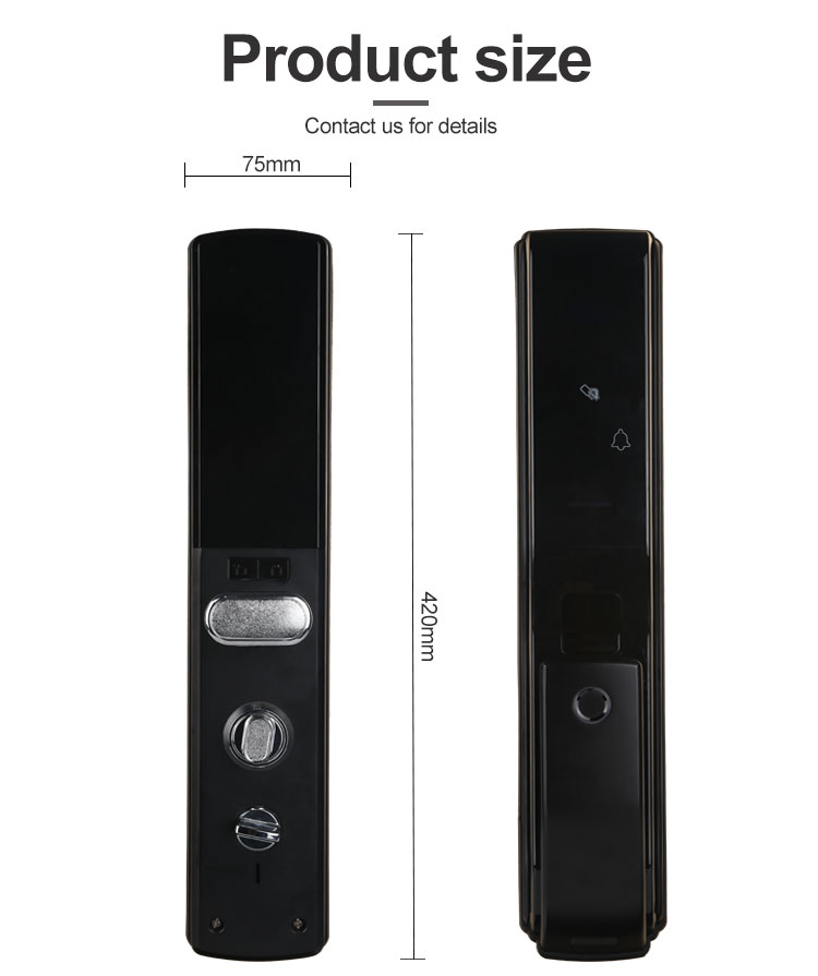 Smart door lock dimensions and design overview