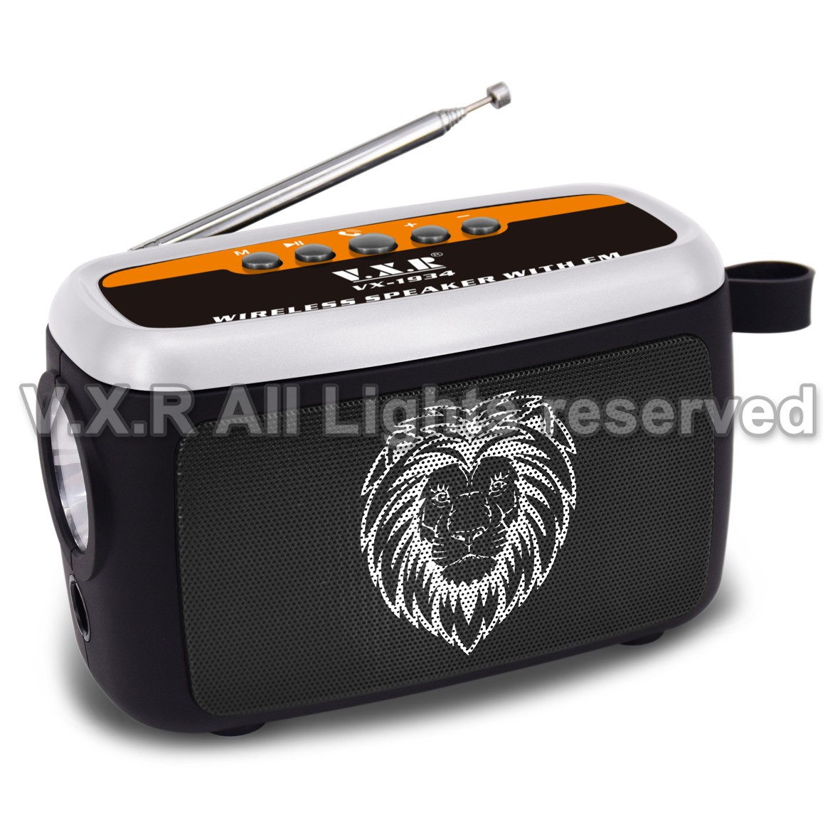 Portable Bluetooth Speaker with FM Radio and Flashlight