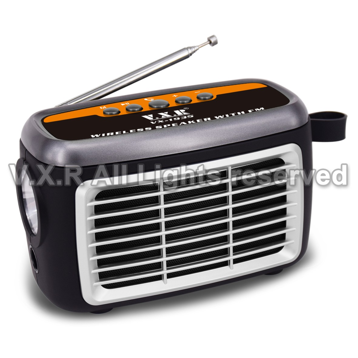 Portable Bluetooth Speaker with FM Radio and Flashlight