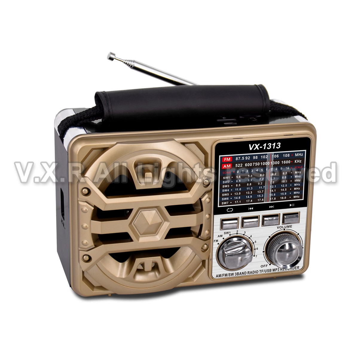 Portable Multi-Band Radio Receiver with Bluetooth and MP3 Player