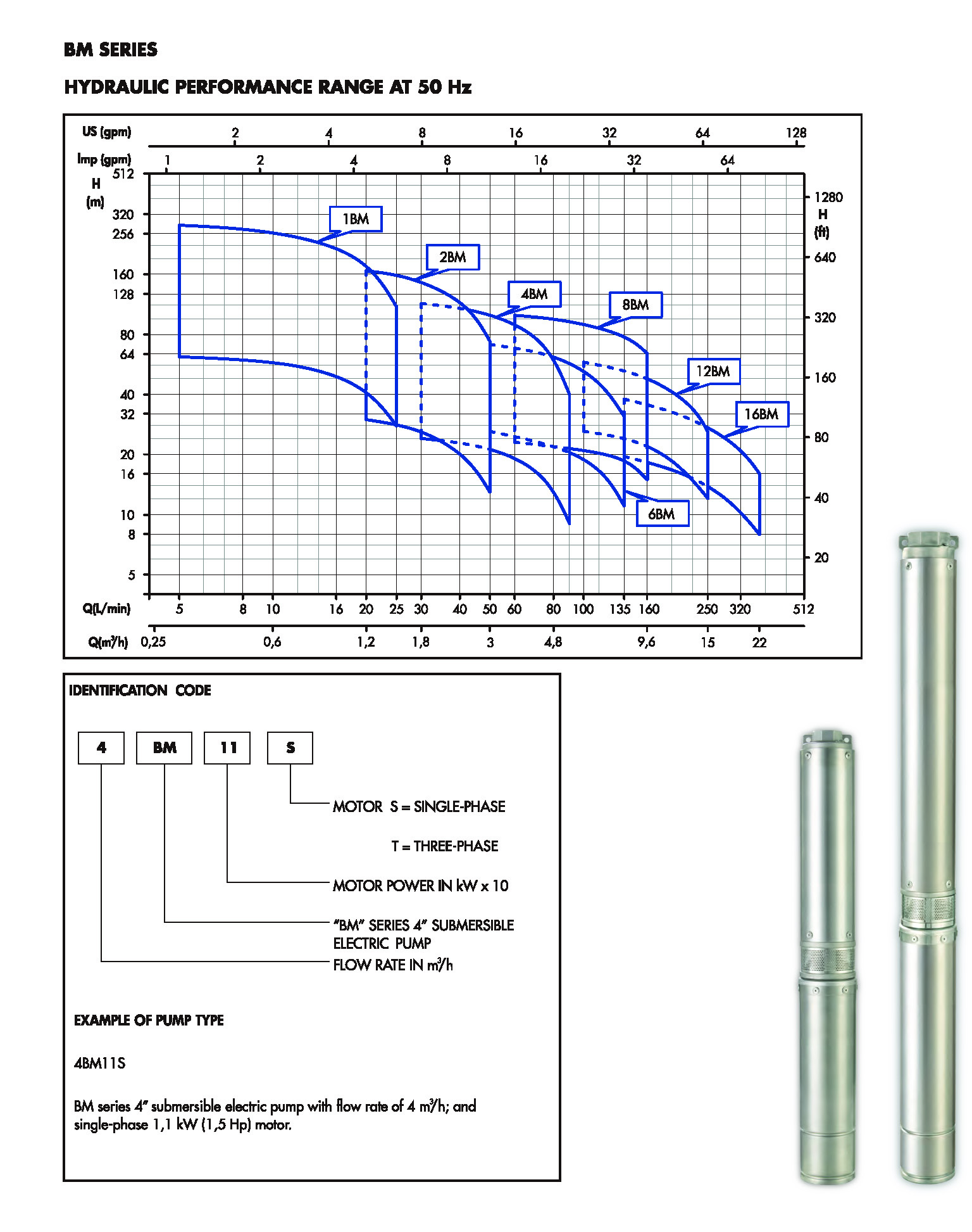 Hydraulic Performance Curves for BM Series Pumps