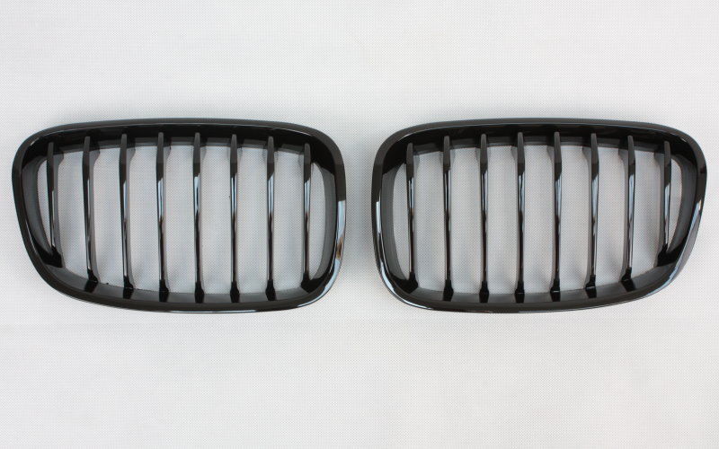 High-Gloss Black Double Slat Front Grille for 2012-2014 BMW 1 Series F20