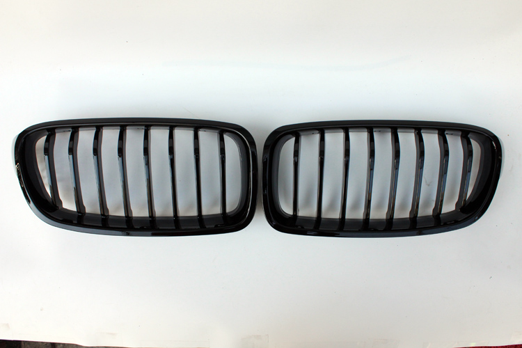 High-Gloss Black Double Slat Front Grille for BMW 3 Series F30/F35 (2013-2017)