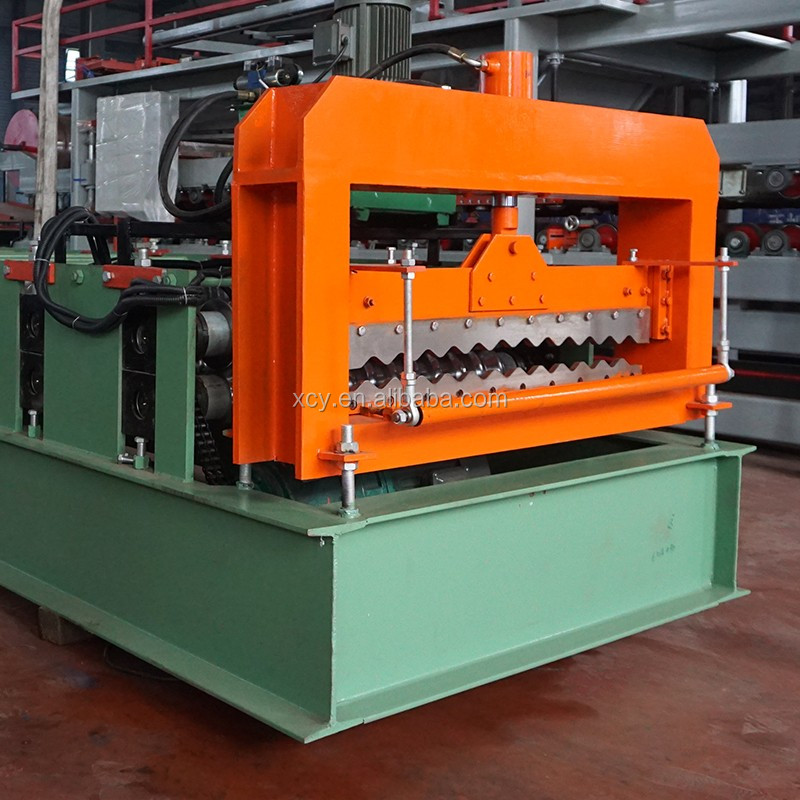 Full length view of the automated roll forming line