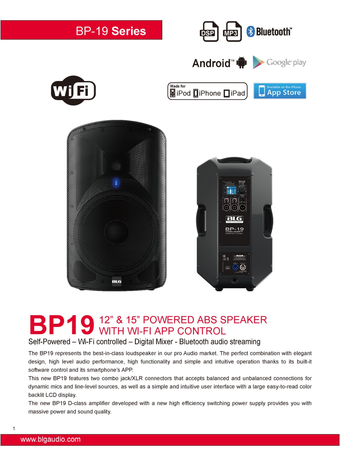 Wi-Fi Controlled Powered ABS Speaker