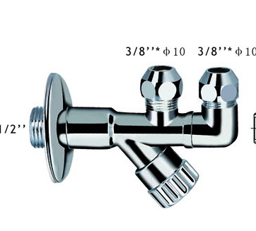 Brass Angle Valve with Dual Outlets