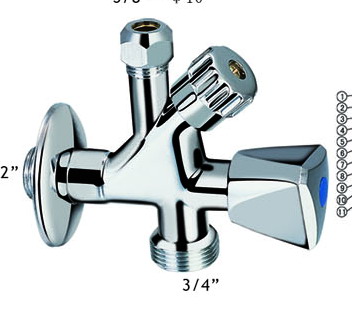 Chrome Plated Brass Angle Valve with Dual Handles