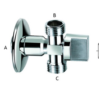 Chrome Brass Angle Valve with Quarter-Turn Handle