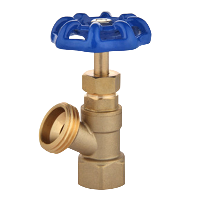 Forged brass boiler drain ball valve with blue handle