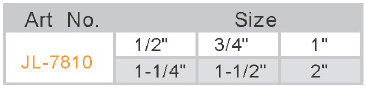 JL-7810 Brass Gas Valve Sizing Chart
