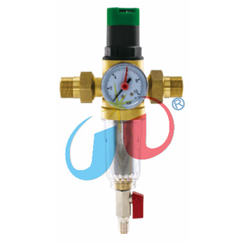 HVAC Brass Water Filter with Pressure Gauge