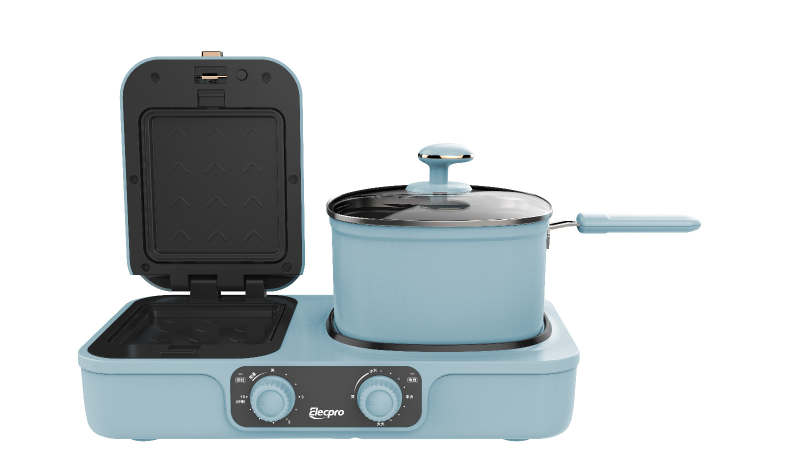 Multifunctional Breakfast Station with Hot Pot and Frying Pan