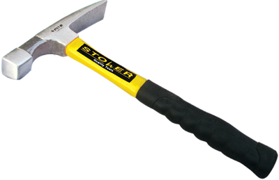 Brick Hammer with Fiberglass Handle and Rubber Grip