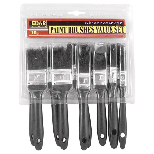 Paint Brush Set - 10 Piece Assorted Sizes