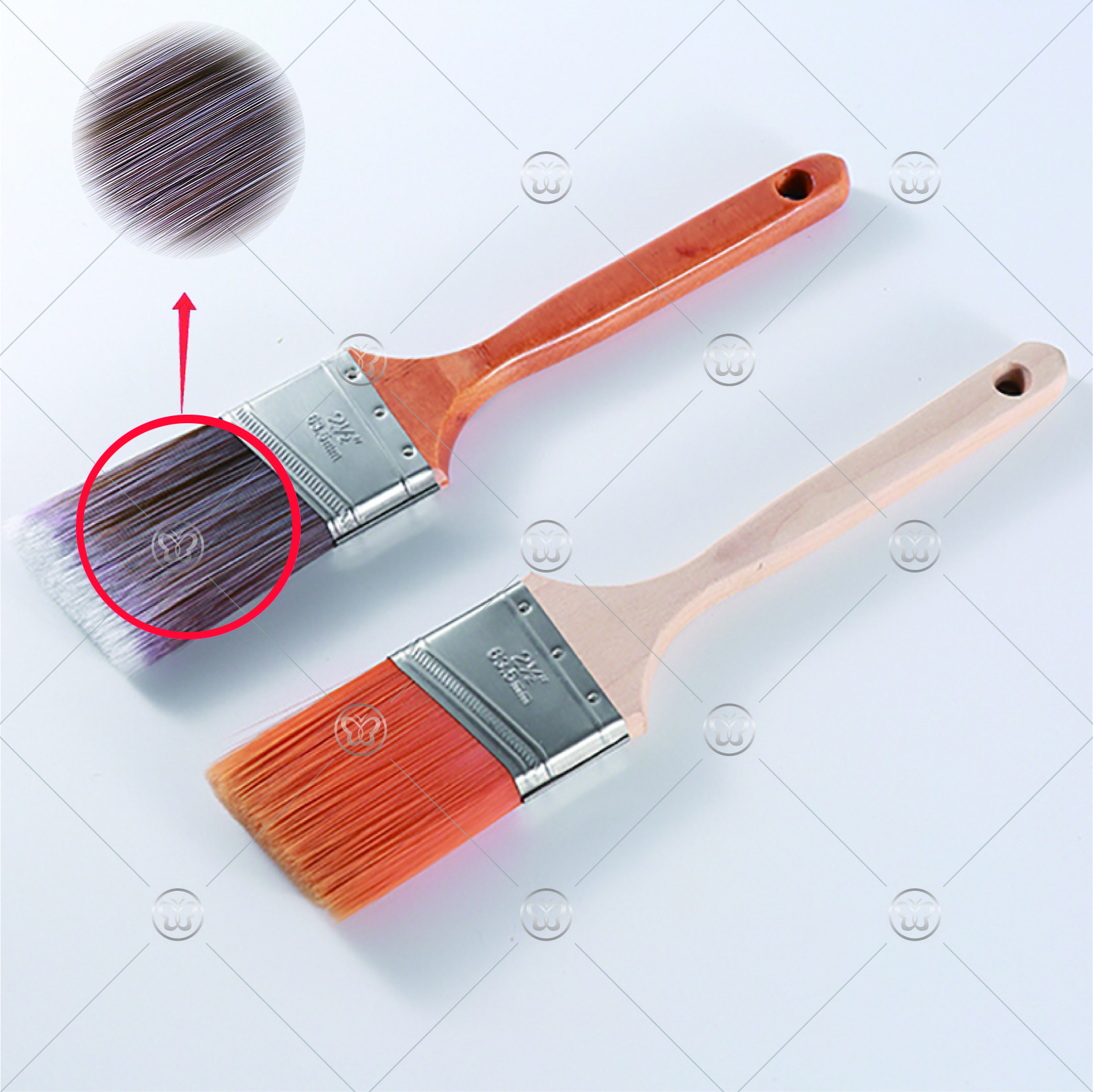 Brush with stainless steel wooden handle with nylon wire - Image 2