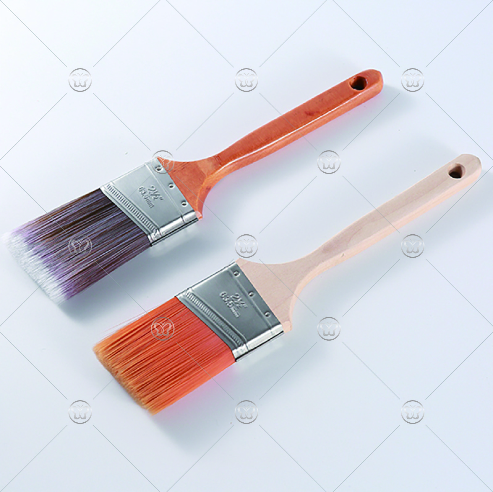Nylon Bristle Brush with Stainless Steel Ferrule and Wooden Handle