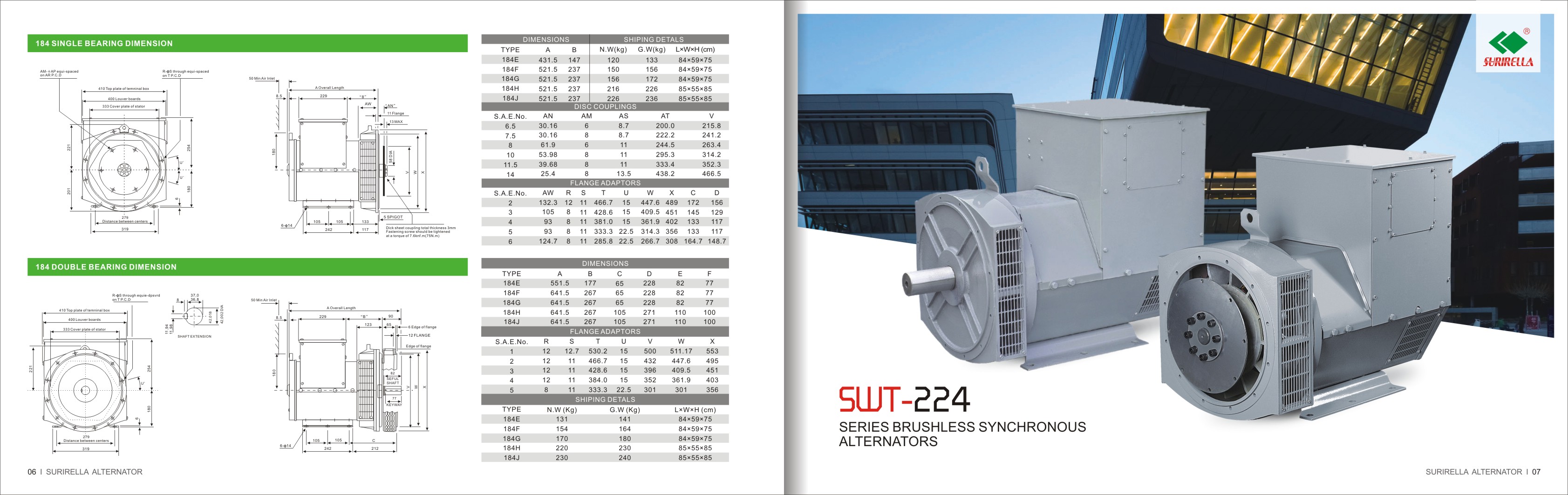Dimensional drawings and shipping specifications