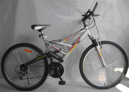 26-inch Full Suspension Mountain Bike - 18-Speed